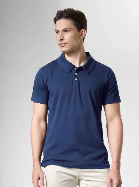 Polo Algodão Egípcio Azul - comprar online
