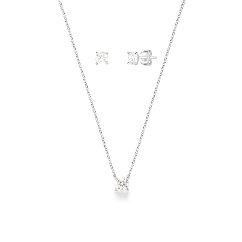 Conjunto Ponto de Luz Moissanite 5mm