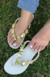 Margaridas Folhas - Havaianas Slim Branca