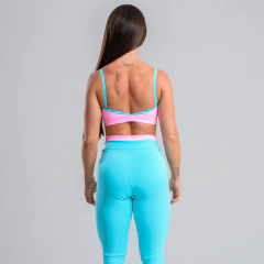 Conjunto Fitness Top + Legging Rosa/Azul - online store