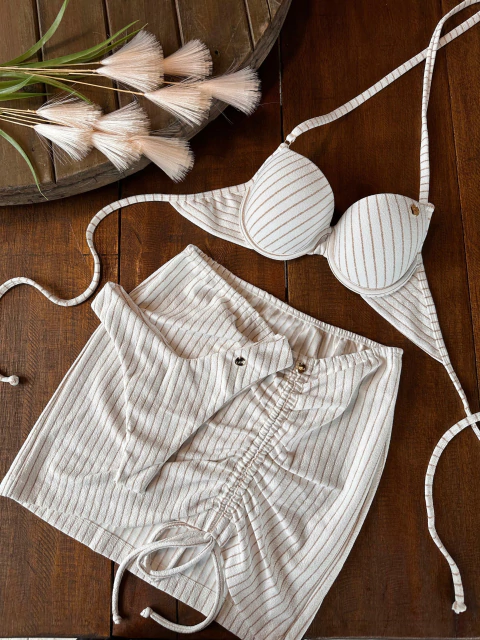 BIQUÍNI LISTRADO OFF- SAINHA - BOJO SUTIÃ - comprar online