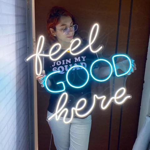 Luminária Neon Led Feel good here 60x55cm
