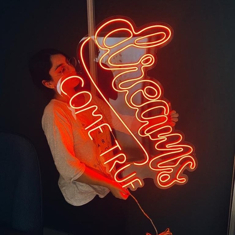 Luminária Neon Led Dreams come true 90x60cm