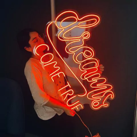Luminária Neon Led Dreams come true 90x60cm