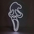 Luminária Neon Led Pânico Máscara GhostFace 25x50cm