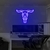 Luminária Neon Led Love Cabeça Boi Bull 50x37cm
