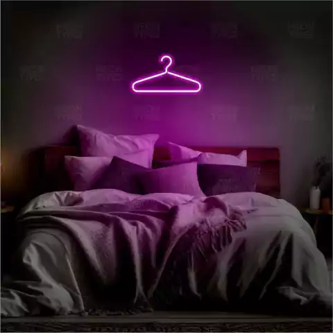 Luminária Neon Led Cabide Loja Roupas Funcional 40x20cm