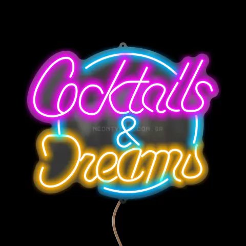 Luminária Neon Led Cocktails & Dreams 50x42cm