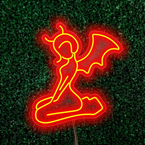 Luminária Neon Led Diabinha 34x40cm