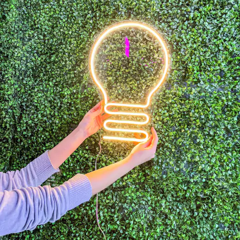 Luminária Neon Led Lâmpada 28x42cm