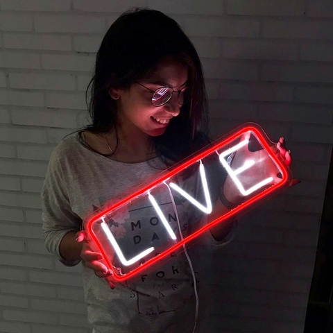 Luminária Neon Led Live 45x16cm