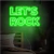 Luminária Neon Led Let's Rock 82x51cm - loja online