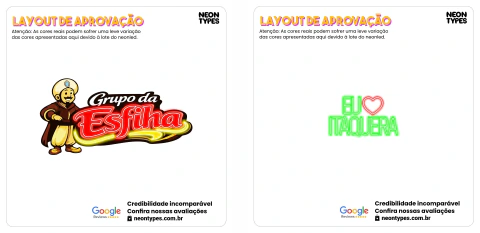Luminária Neon Led EU AMO ITAQUERA 50 X 28CM + GRUPO DA ESFIHA 130 X 65CM