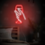 Luminária Neon Led Taça Vinho Mão 24x40cm