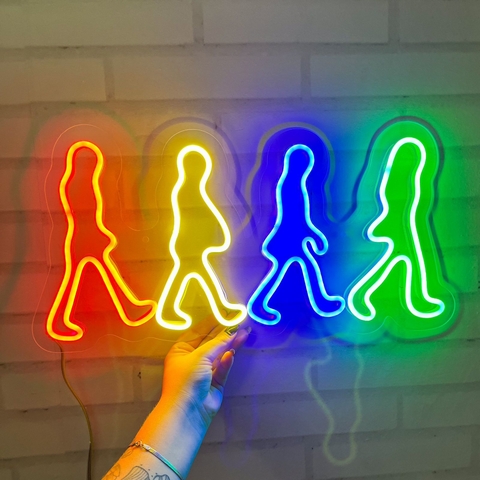 Luminária Neon Led The Beatles 24x46cm