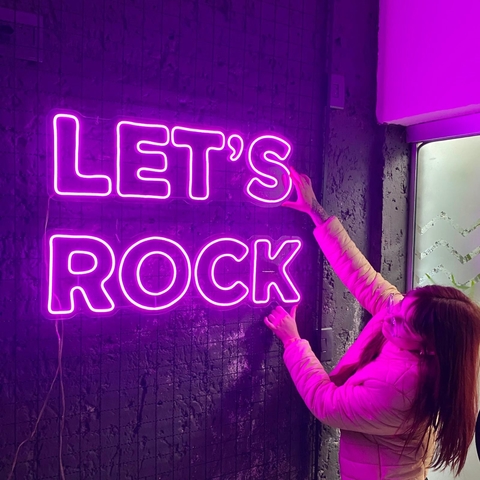 Luminária Neon Led Let's Rock 82x51cm