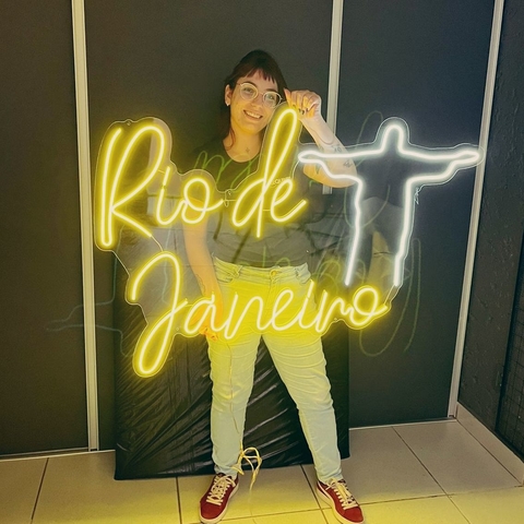 Luminária Neon Led Rio de Janeiro 110x80