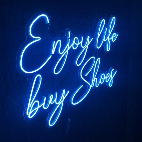 Luminária Neon Led Enjoy life buy shoes 70x51cm