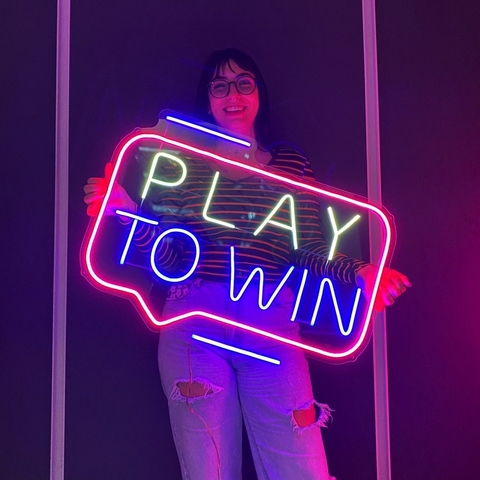 Luminária Neon Led Play to win 65x45cm
