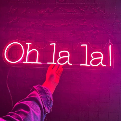 Luminária Neon Led Oh la la 56x12cm