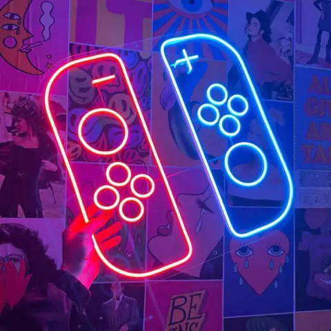 Luminária Neon Led Controle Video Game 44x45cm