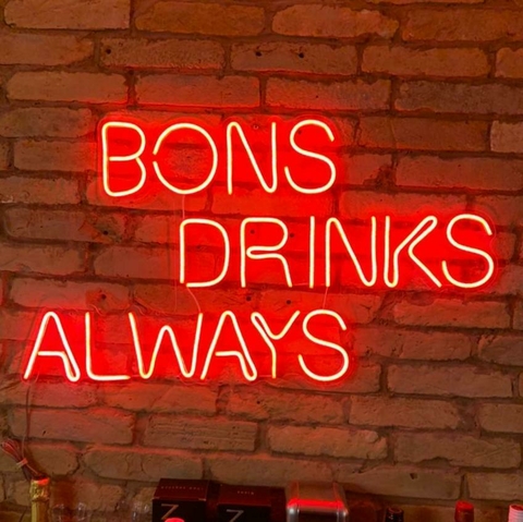 Luminária Neon Led Bons Drinks Always 84x47cm