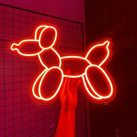 Luminária Neon Led Cachorro de Bexiga 50x37cm