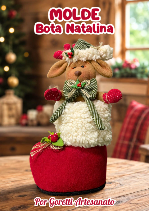 Christmas Stocking with Reindeer Sewing Pattern