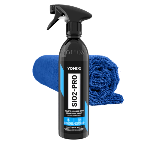 Kit SiO2 Pro Vonixx Manutenção De Vitrificadores Selante Automotivo Cerâmico 500ml Toalha