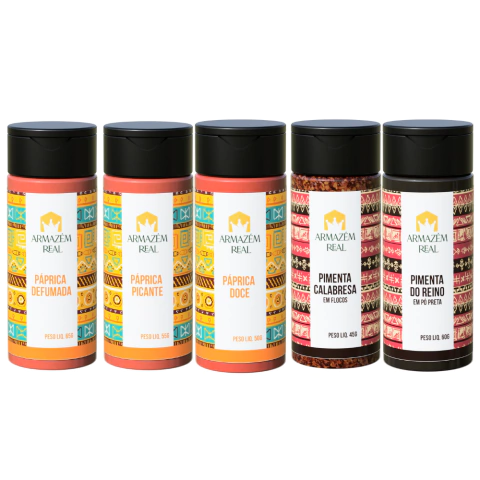 Kit Seleção Real - Pápricas e Pimentas Temperos Premium