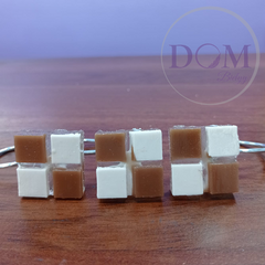 12 Ganchos Para Cortina de Baño Emi 100% Resina ajedrez Marron