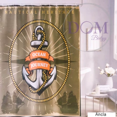 Cortina Baño "Ancla" Digital Dibujo 100% Poliester 180x180cm.