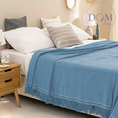Mantas Rusticas Dombielyy Hilados Naturales para 1 1/2 Plaza 240x150cm. - Dombielyy