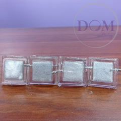 12 Ganchos Para Cortina de Baño Emi 100% Resina Cuadrado Plateado