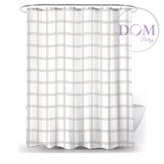Cortina De Baño Vonne De Tela Impermeable 180x180cm Modelo: Cuadrados