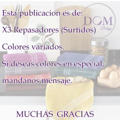 Repasadores Palette X3 Unidades 100% Algodón Palette - comprar online