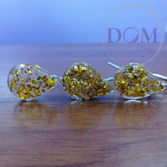 12 Ganchos Para Cortina de Baño Emi 100% Resina Gota Dorado