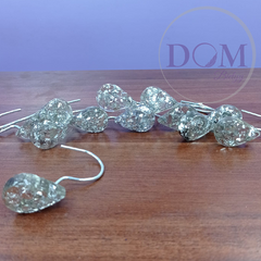 12 Ganchos Para Cortina de Baño Emi 100% Resina Gota Plata con Brillo - comprar online