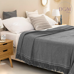 Mantas Rusticas Dombielyy Hilados Naturales para 1 1/2 Plaza 240x150cm. - tienda online