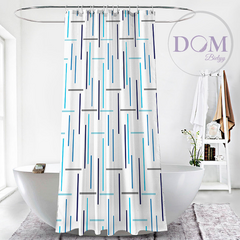 Cortina De Baño Vonne De Tela Impermeable 180x180cm Modelo: Lineas