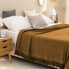 Mantas Rusticas Dombielyy Hilados Naturales para 1 1/2 Plaza 240x150cm.