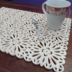 Individuales Pack X6 Flores Naturales Estilo Blanco