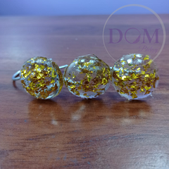 12 Ganchos Para Cortina de Baño Emi 100% Resina Perla Dorado