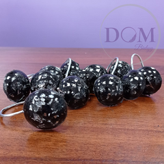 12 Ganchos Para Cortina de Baño Emi 100% Resina Perla Negra - comprar online