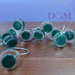 12 Ganchos Para Cortina de Baño Emi 100% Resina Perla Verde - comprar online