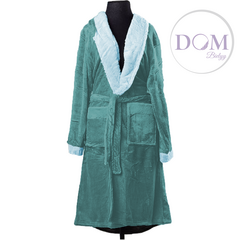 Bata de Flannel Talle M Color Esmeralda 100%Poliéster Estilo Blanco - comprar online