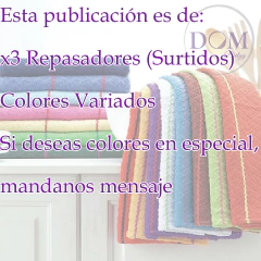 Repasadores Premium Top Gourmet X3 Unidades 100% Algodón - comprar online