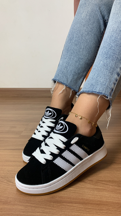 Tênis Adidas Campus preto linha premium | forma exata
