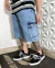Bermuda Jeans Cargo Balão Trip Side - Sky Blue (Modelagem Grande) - comprar online