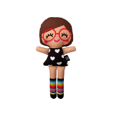 BONECA P | LAURINHA | BRANQUINHA ÓCULOS CORAÇÕES PB